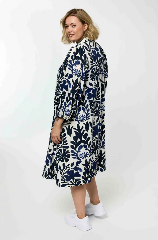 Gozzip Kleed Print Blauw
