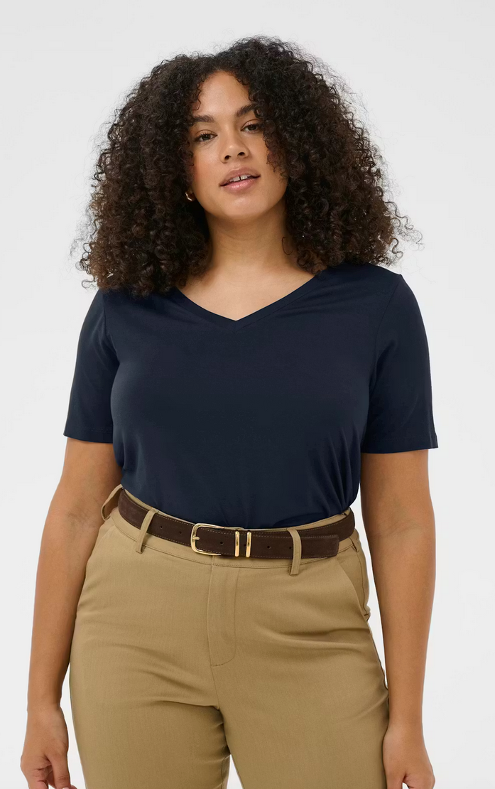 Kaffe Curve Tshirt Donkerblauw