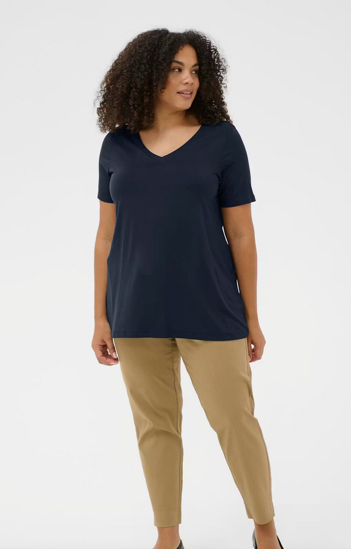 Kaffe Curve Tshirt Donkerblauw