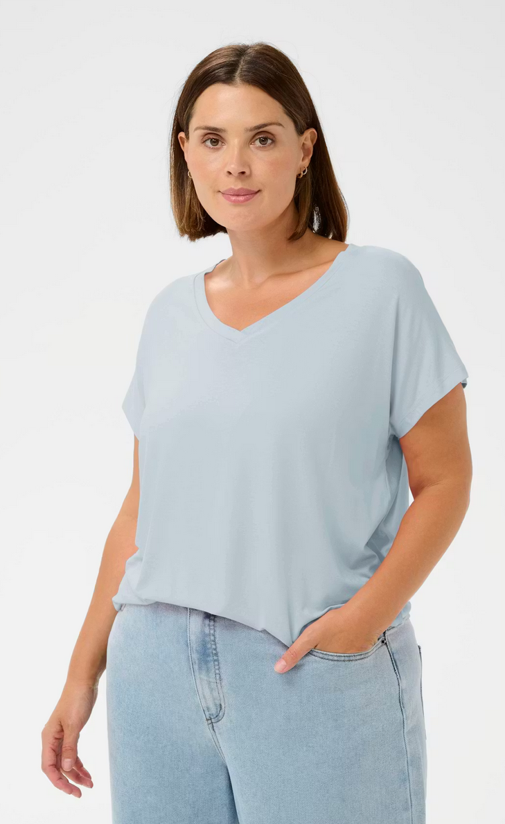Kaffe Curve Tshirt Lichtblauw