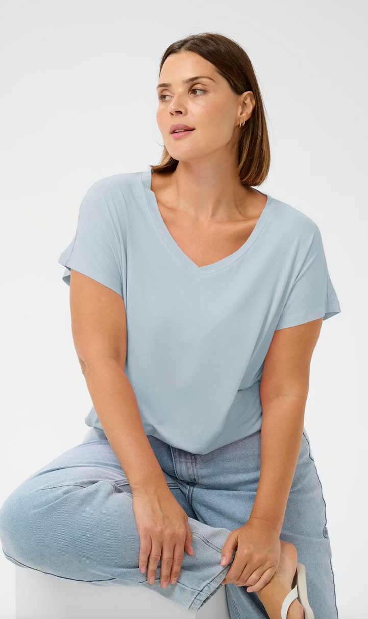 Kaffe Curve Tshirt Lichtblauw