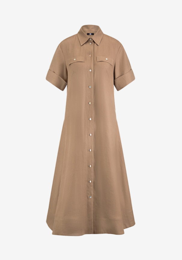 Riani Kleed Lang Linnen Camel