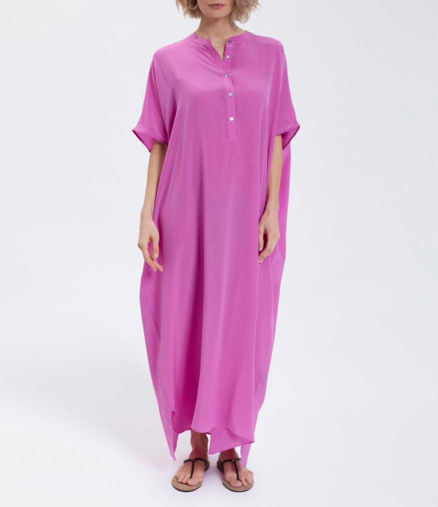 Speezy's Silk Kaftan Lang Fuchsia