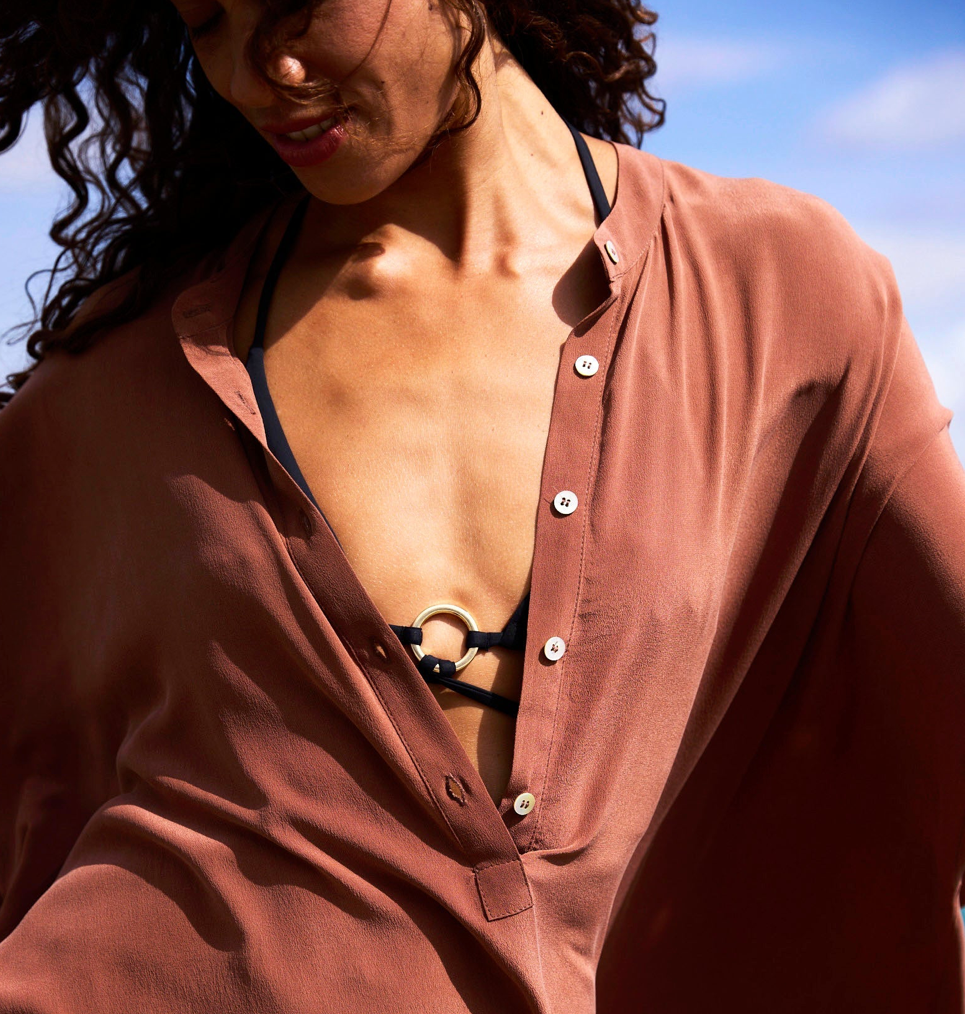 Speezy's Silk Kaftan Lang Bruin