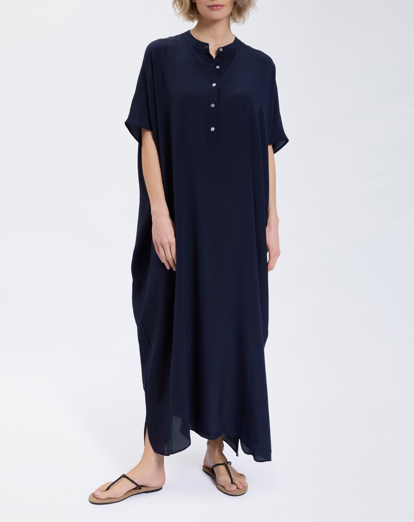 Speezy's Silk Kaftan Lang Donkerblauw