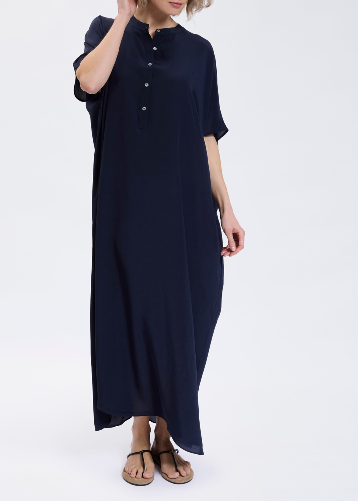 Speezy's Silk Kaftan Lang Donkerblauw