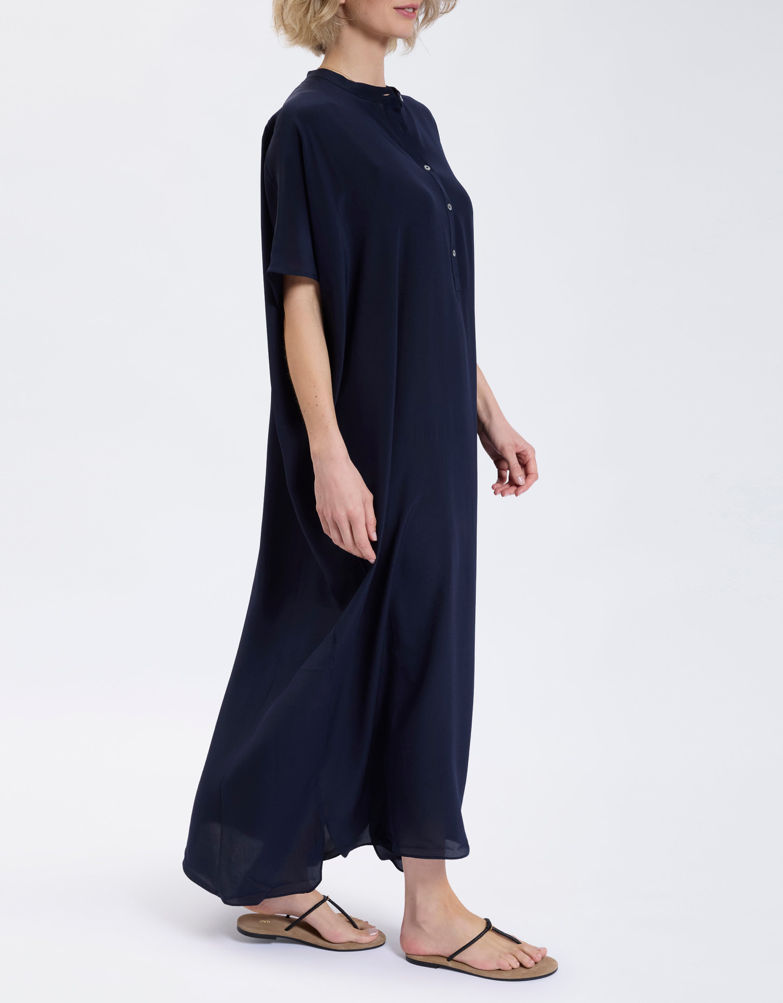 Speezy's Silk Kaftan Lang Donkerblauw