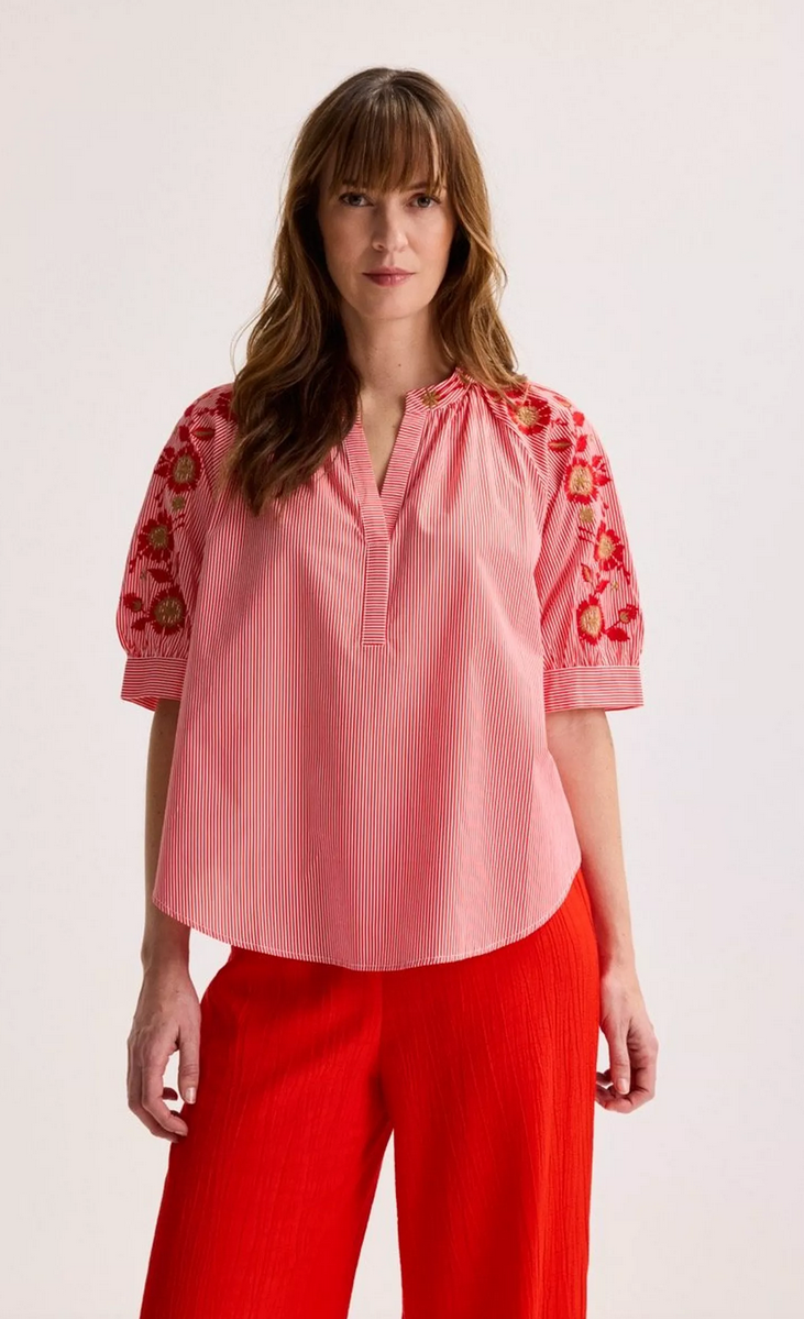 Mayerline Blouse Streep Rood