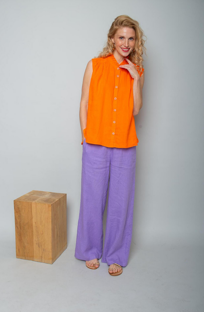 Emily Top Linnen Oranje