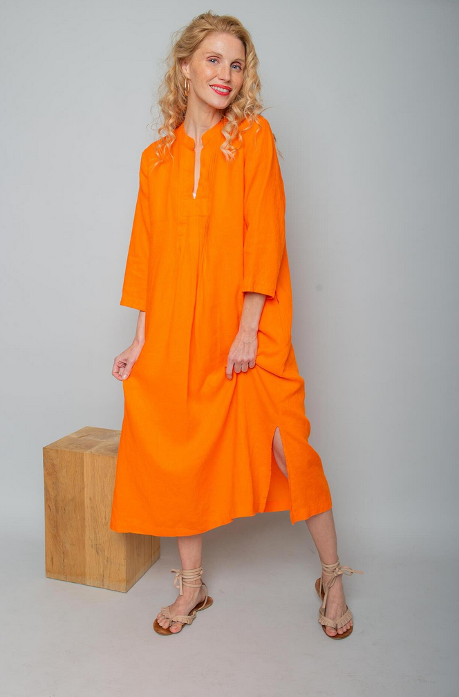 Emily Kleed Lang Linnen Oranje