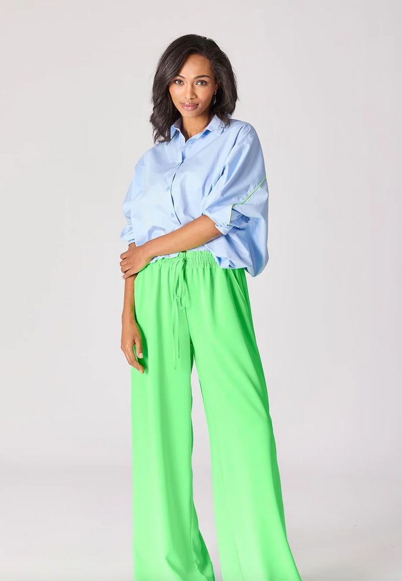 LALOTTI Blouse Lichtblauw/Fluogroen