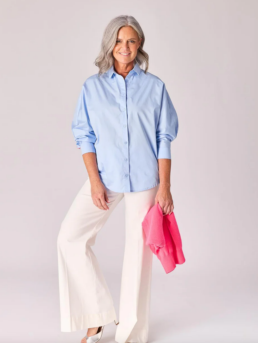 LALOTTI Blouse Lichtblauw/Fluoroos