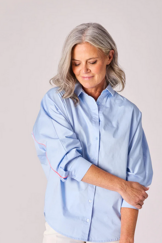 LALOTTI Blouse Lichtblauw/Fluoroos