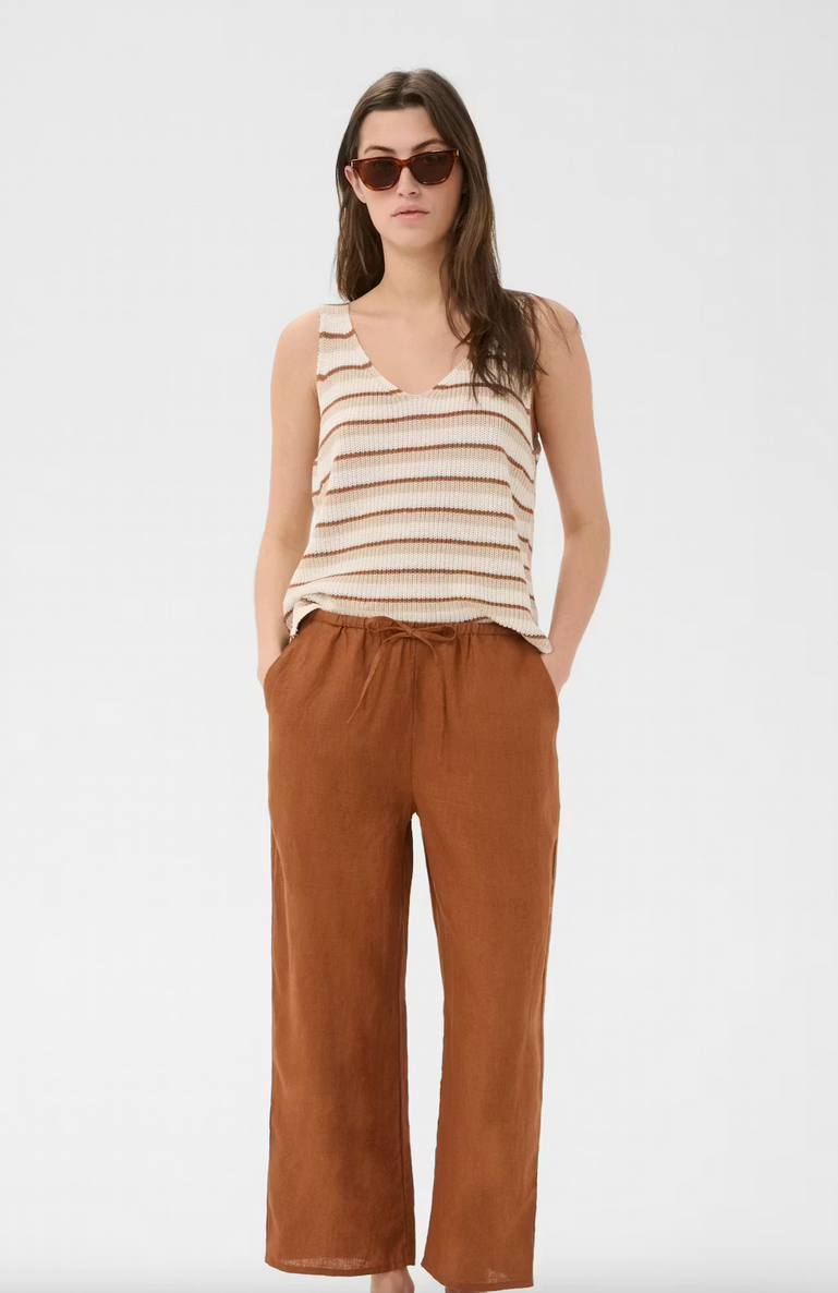 Part Two Pantalon Linnen Camel