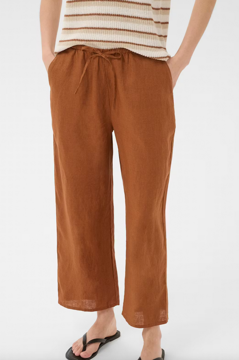 Part Two Pantalon Linnen Camel