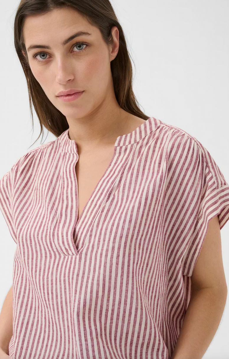 Part Two Blouse Linnen Streep Rood