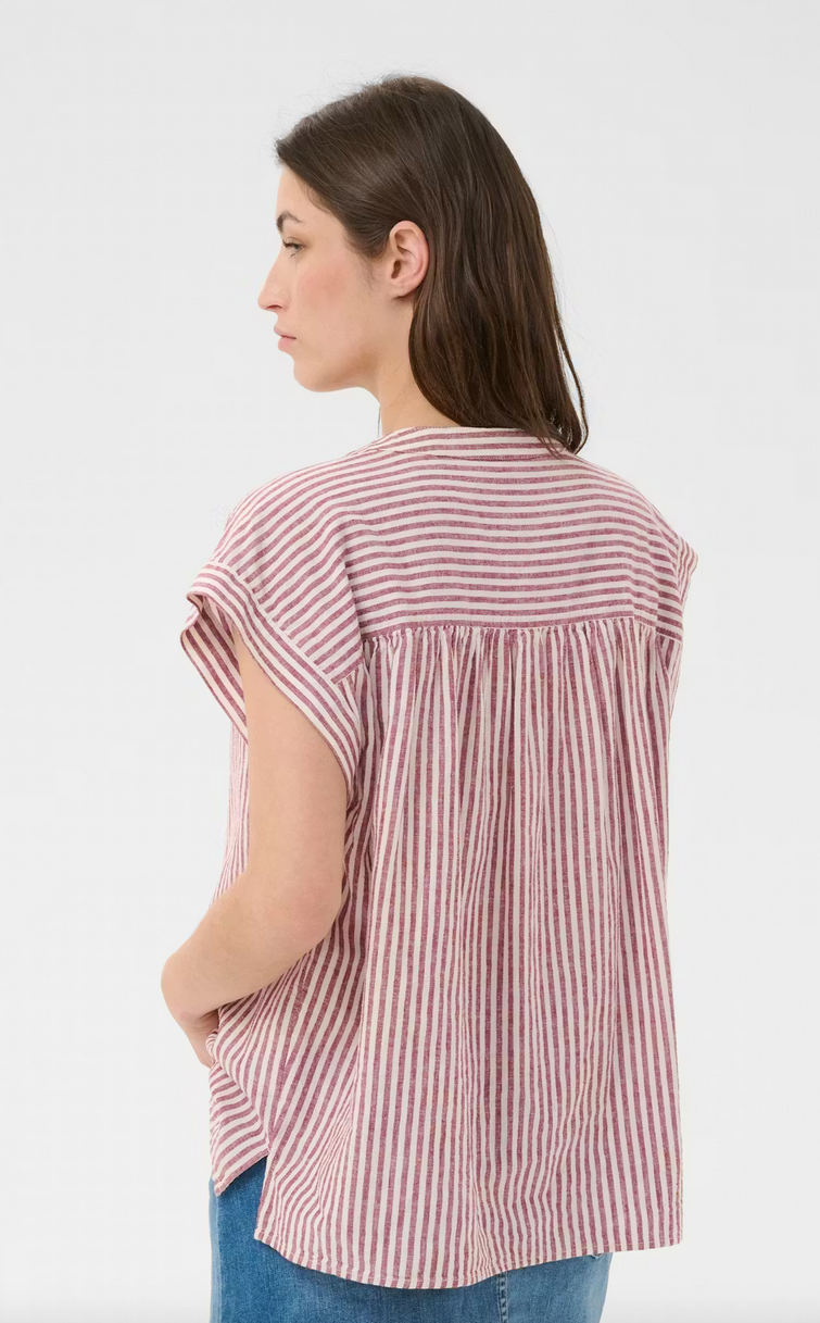 Part Two Blouse Linnen Streep Rood