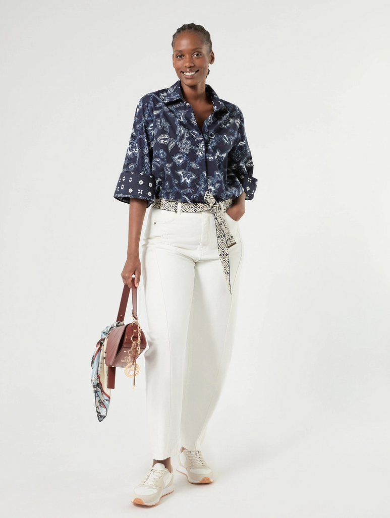 Marina Rinaldi Blouse Print Blauw