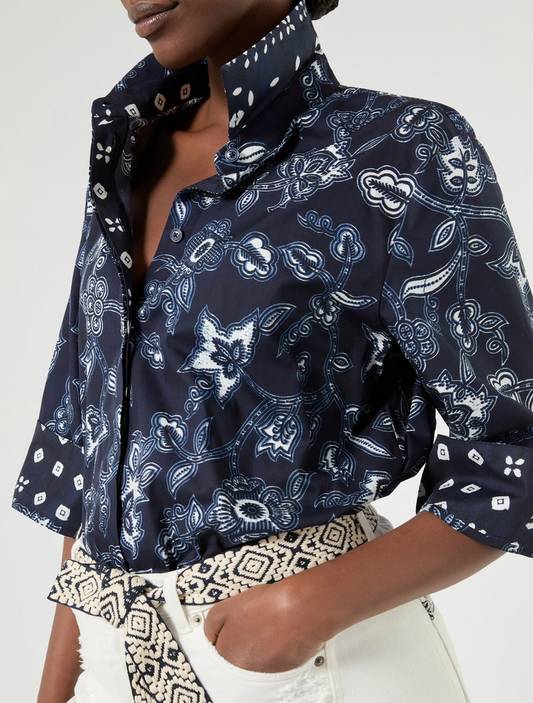 Marina Rinaldi Blouse Print Blauw