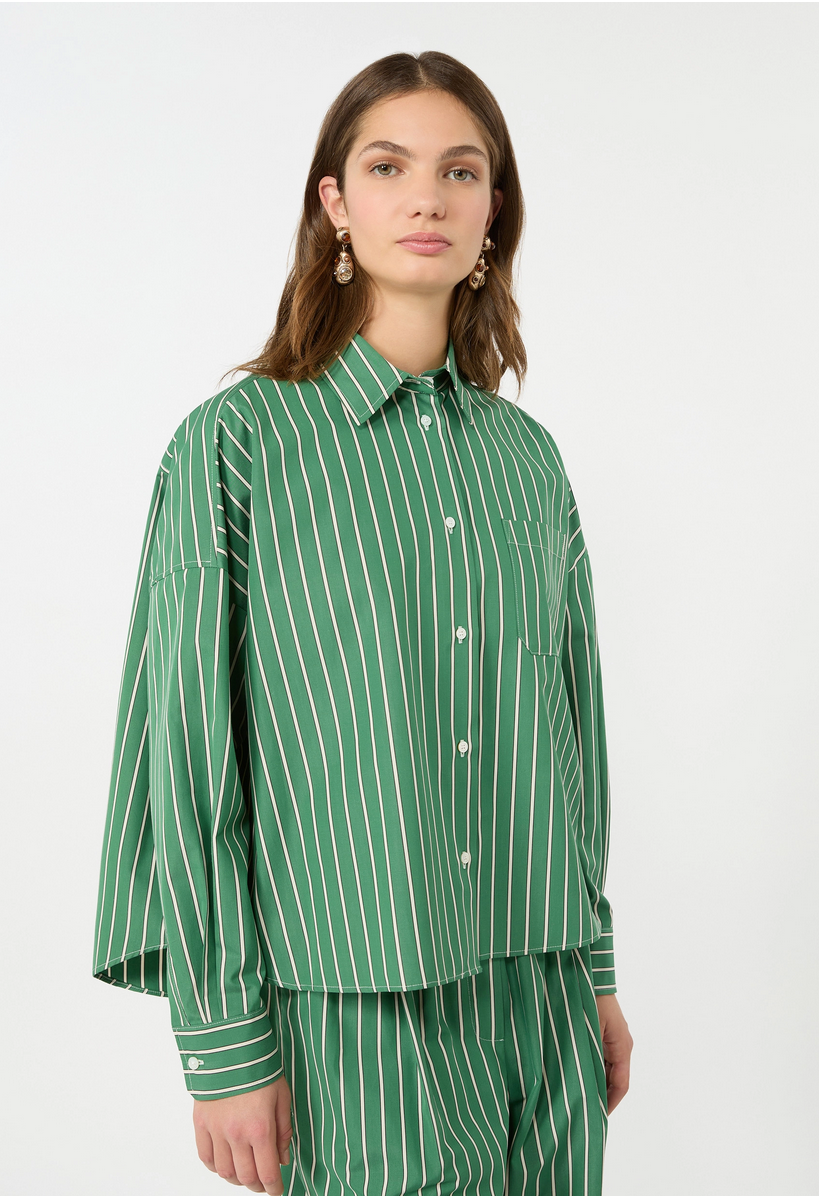 MM Weekend Blouse Streep Groen