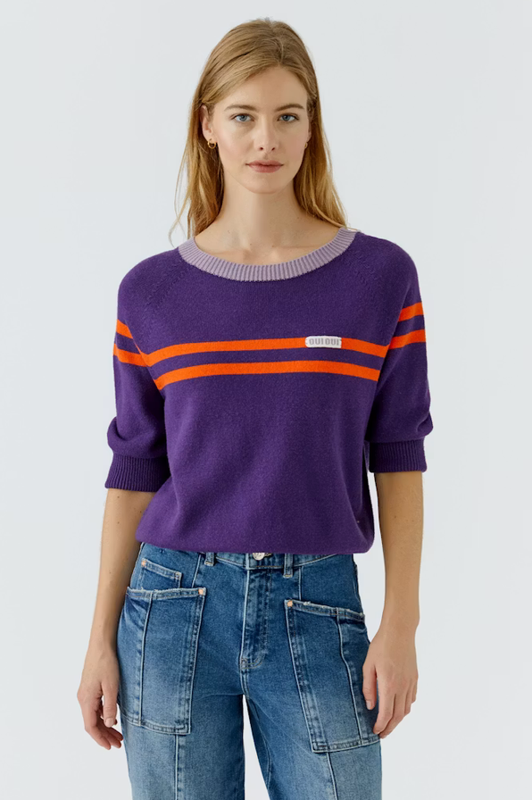 Oui Knit Print Paars