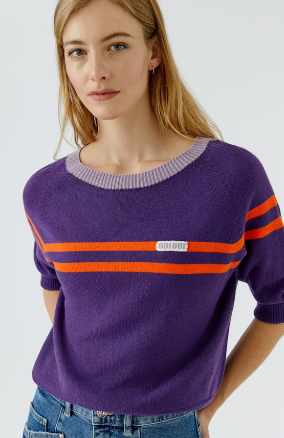 Oui Knit Print Paars