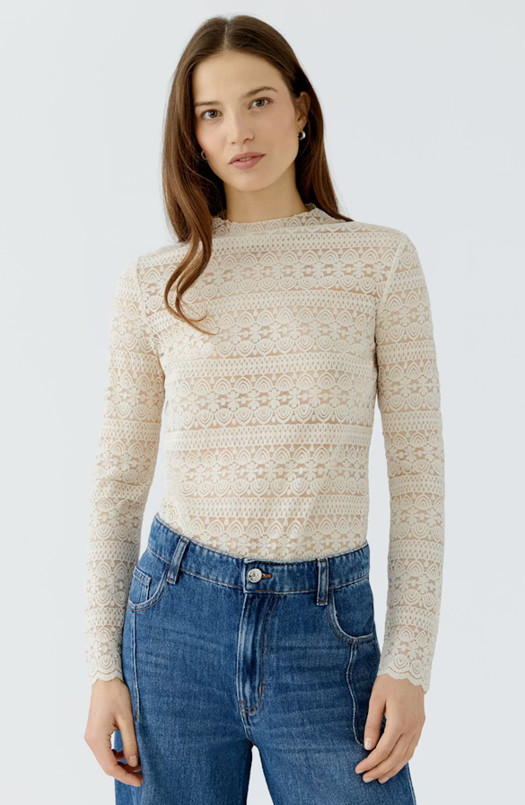 Oui Blouse Kant Ecru