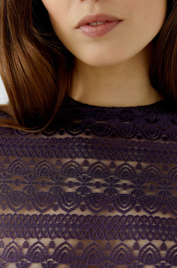 Oui Blouse Kant Paars