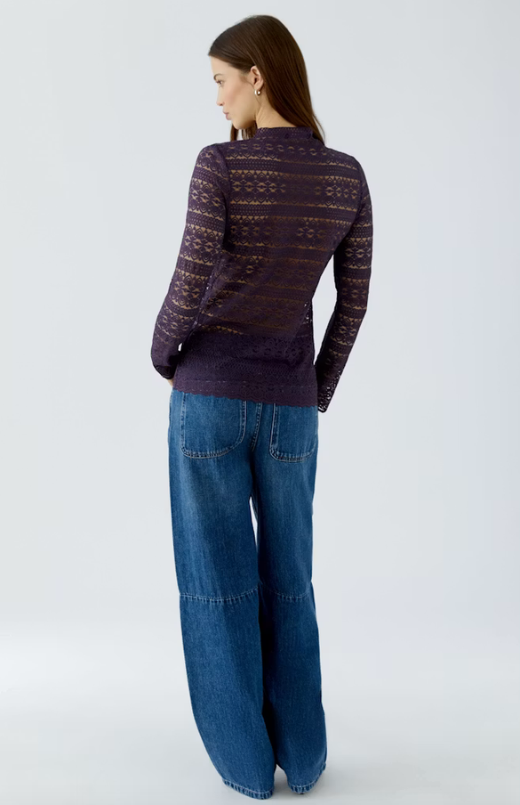 Oui Blouse Kant Paars