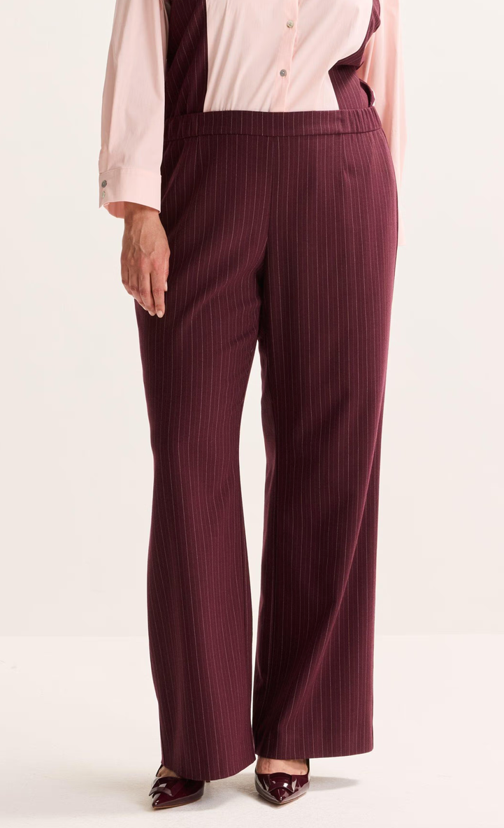 Améline Pantalon Bordeaux Krijtstreep