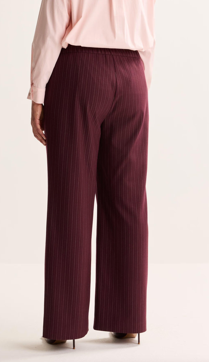 Améline Pantalon Bordeaux Krijtstreep