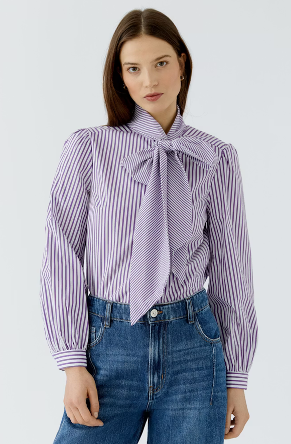 Oui Blouse Streep Paars