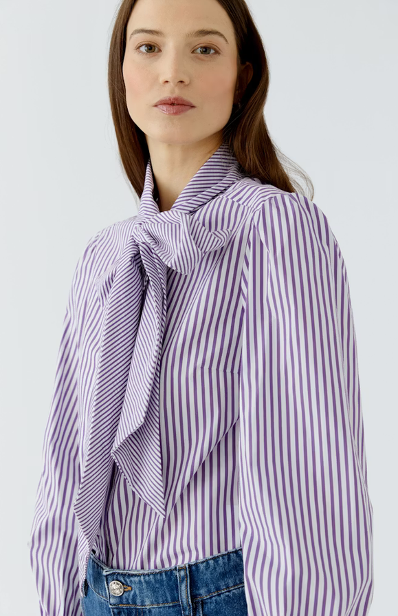 Oui Blouse Streep Paars