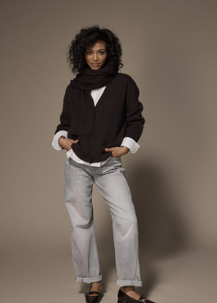 LALOTTI Cardigan Bruin Glitter