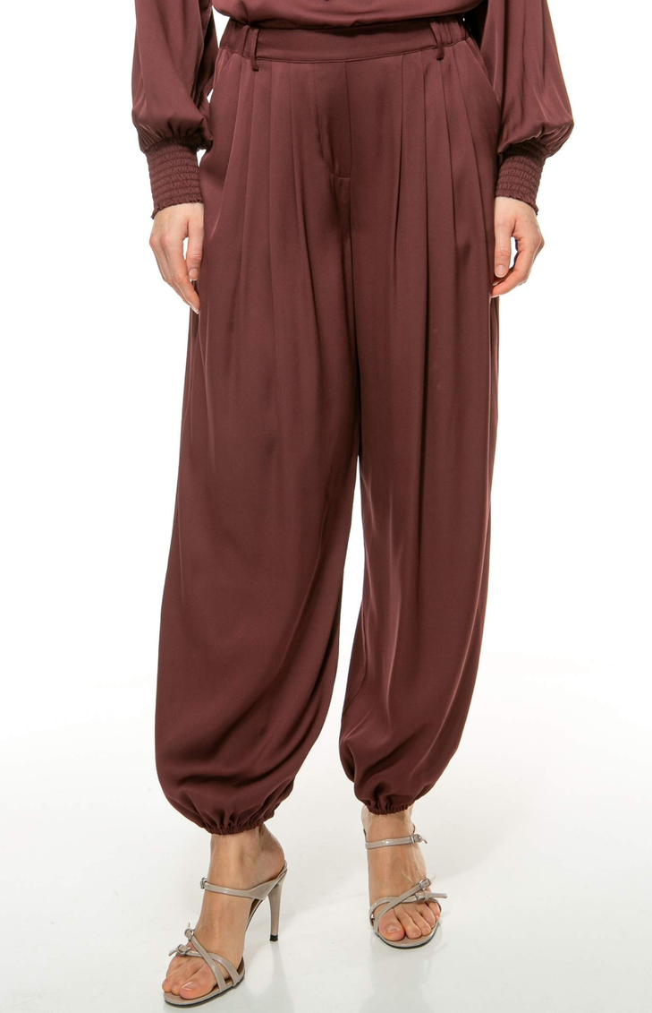 IVI Pantalon Harem Bordeaux