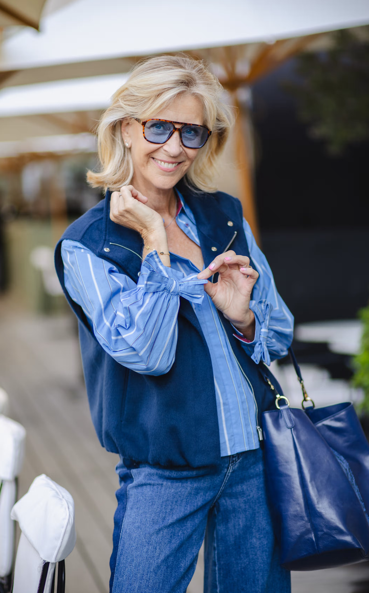 Améline Blouse Streep blauw