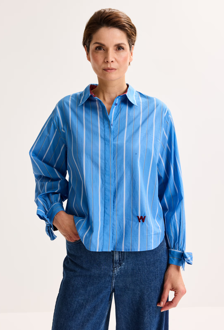 Améline Blouse Streep blauw