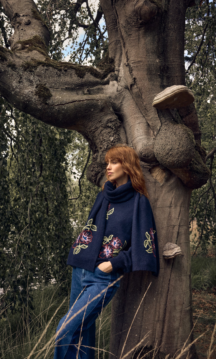 Améline Pull Print Donkerblauw