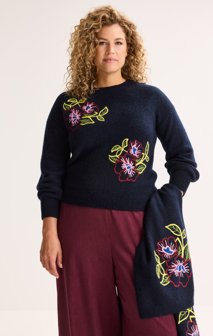Améline Pull Print Donkerblauw