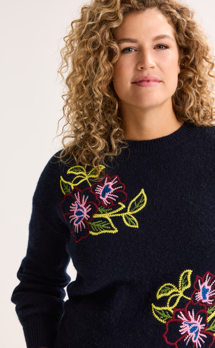 Améline Pull Print Donkerblauw
