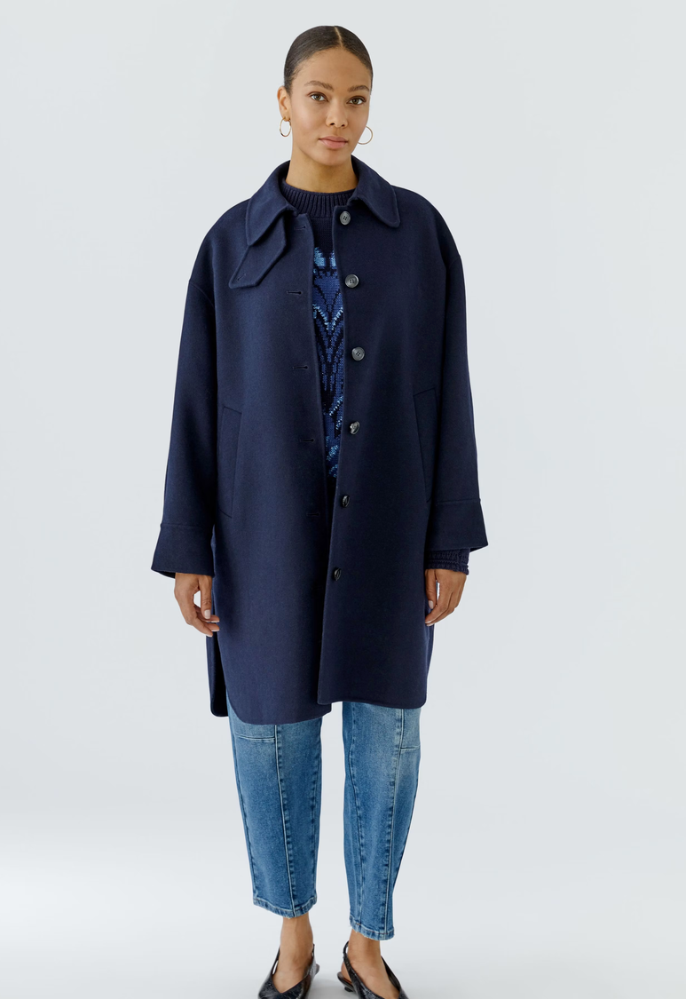 Oui Mantel Blauw