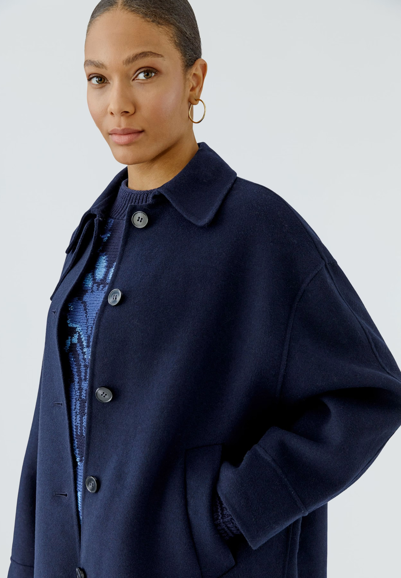 Oui Mantel Blauw