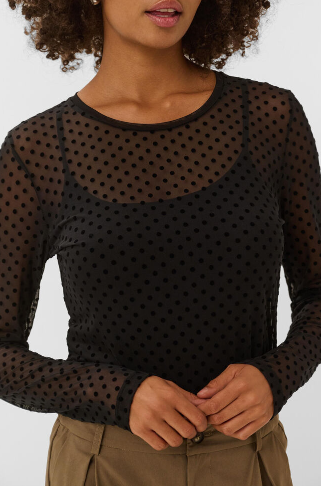 Culture Mesh Blouse Zwart