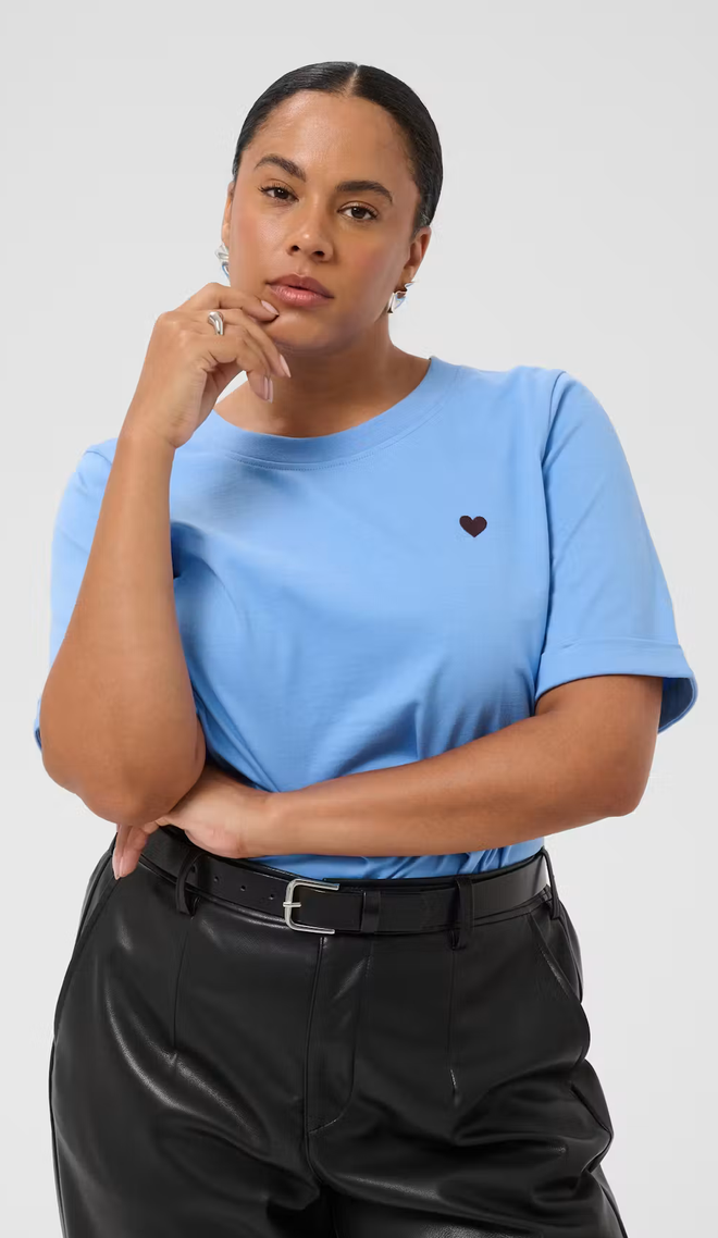 Kaffe Curve Tshirt Lichtblauw