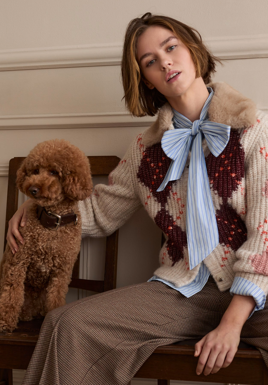 Oui Cardigan Print
