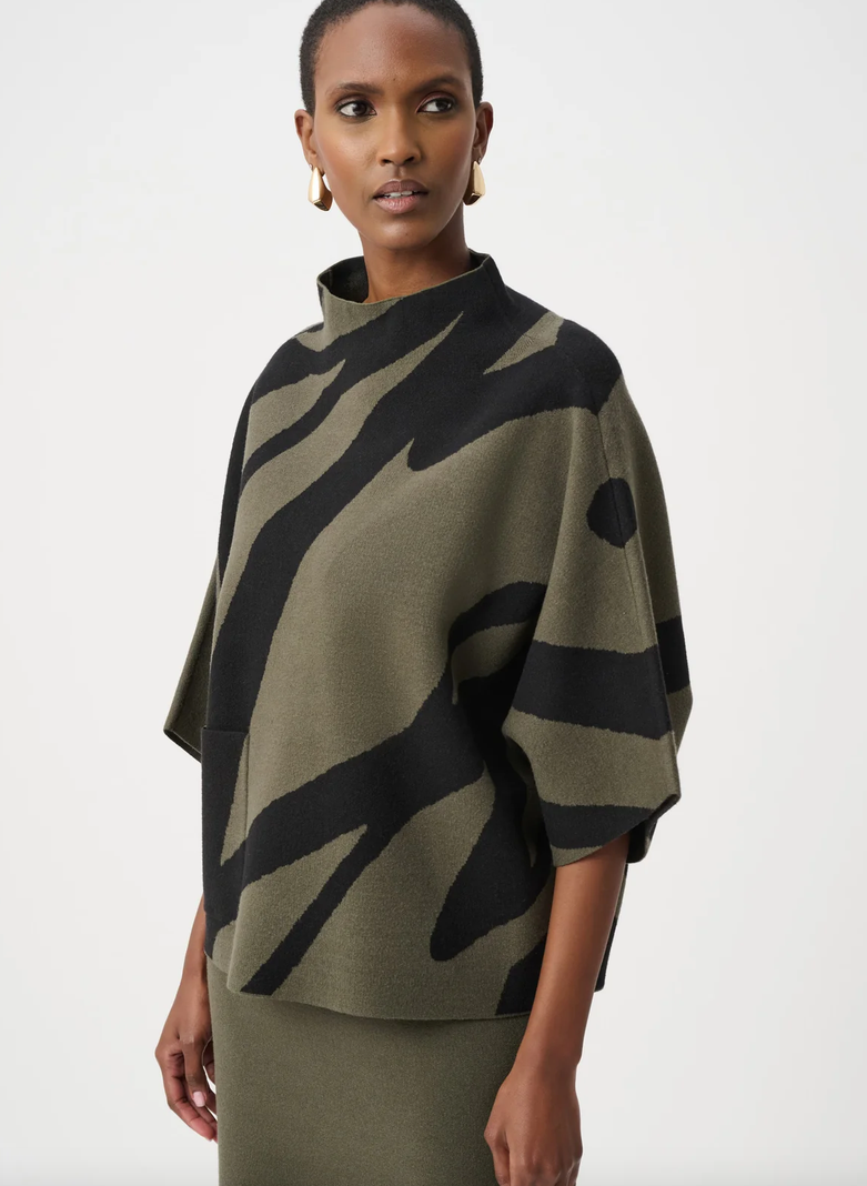 Ribkoff Pull Print Zwart/Kaki