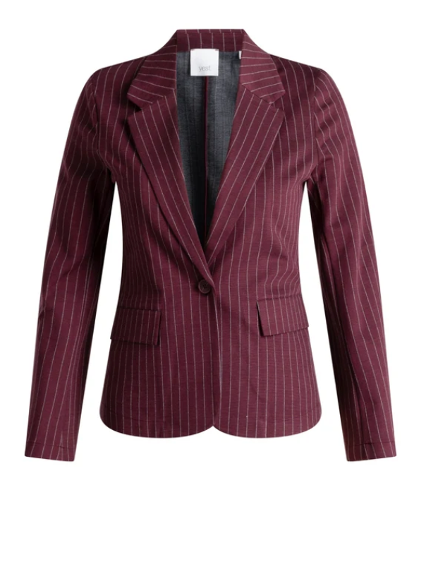 Yest Blazer Streep Bordeaux