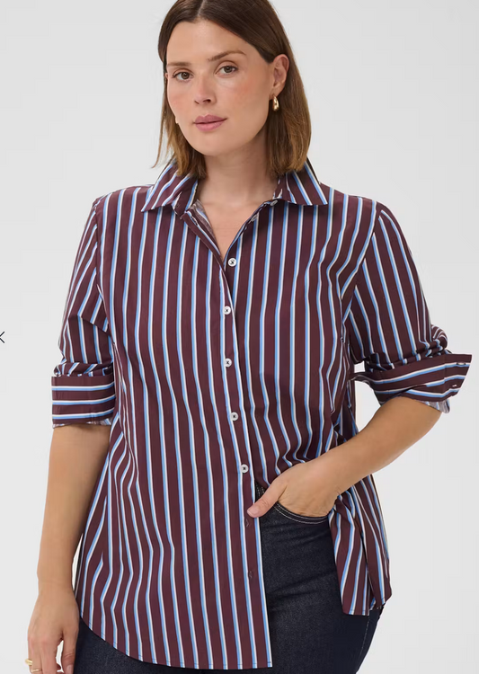 Kaffe Curve Blouse Streep Bordeaux