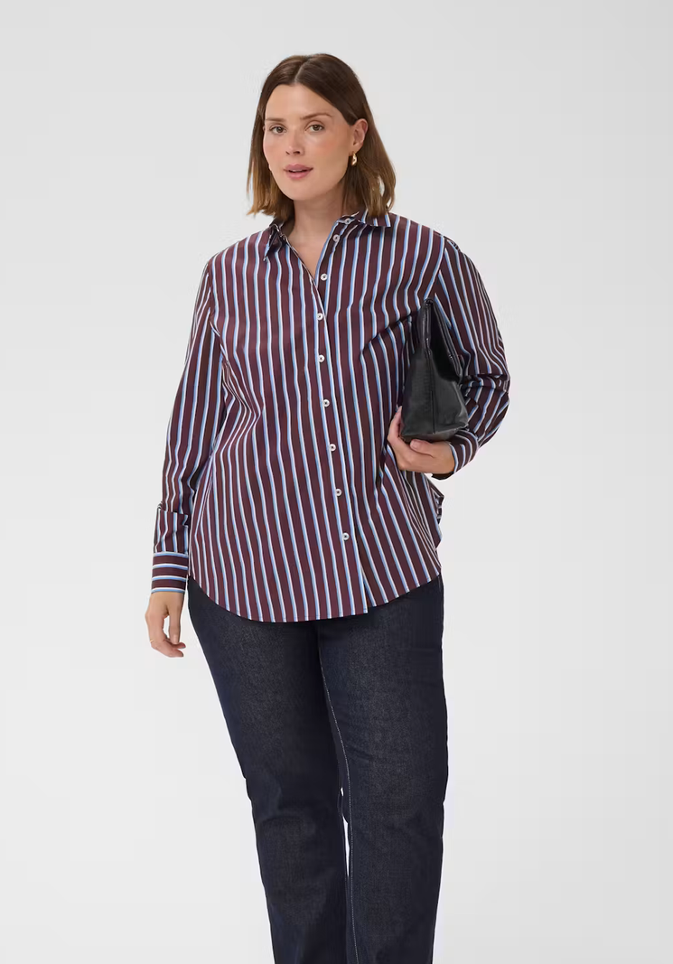 Kaffe Curve Blouse Streep Bordeaux