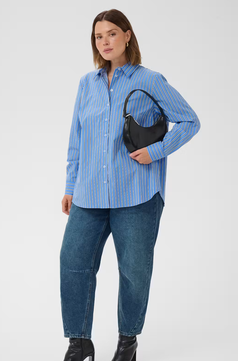 Kaffe Curve Blouse Streep Blauw